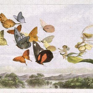 The Fairy Queen Takes an Airy Drive Wooden Puzzle 180pc A3 Richard Doyle Art